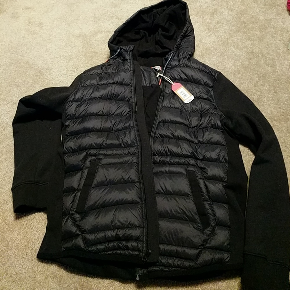 Mens half puffer jacket